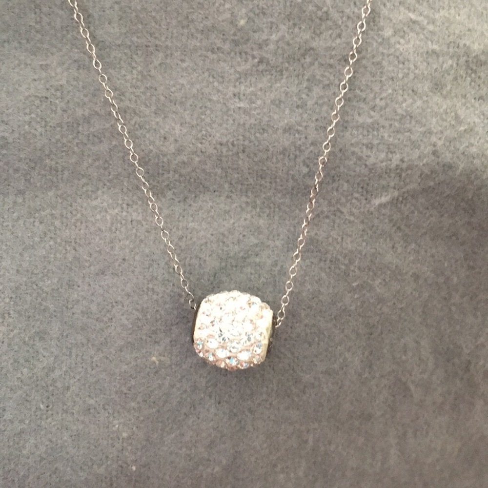 Sterling silver necklace with crystal pendant